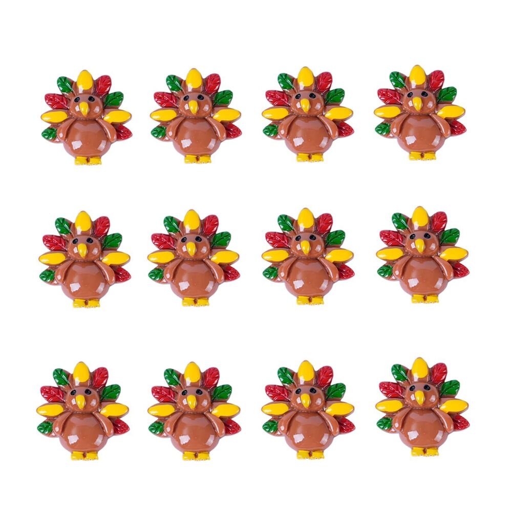 4522 24Pcs Thanksgiving Turkey Charms - Mini Turkey Charms for Jewelry